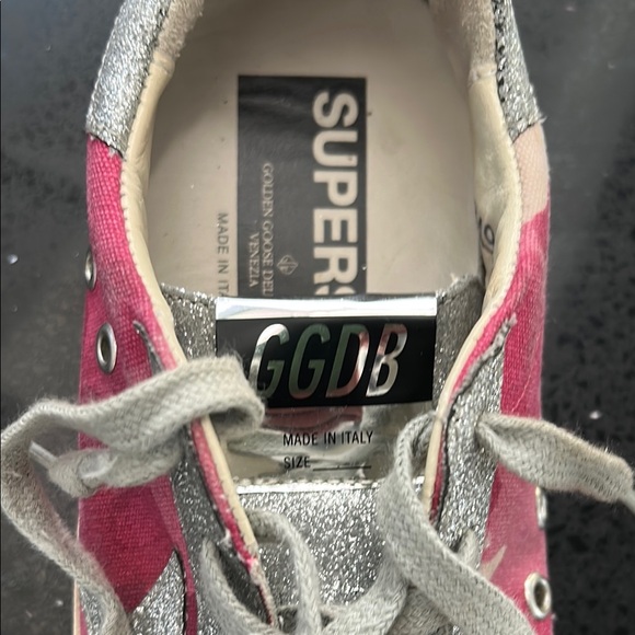 Golden Goose Pink and Silver Sneakers - Picture 7 of 13